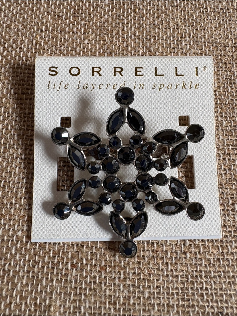 Sorrelli Black Crystal Snowflake Brooch